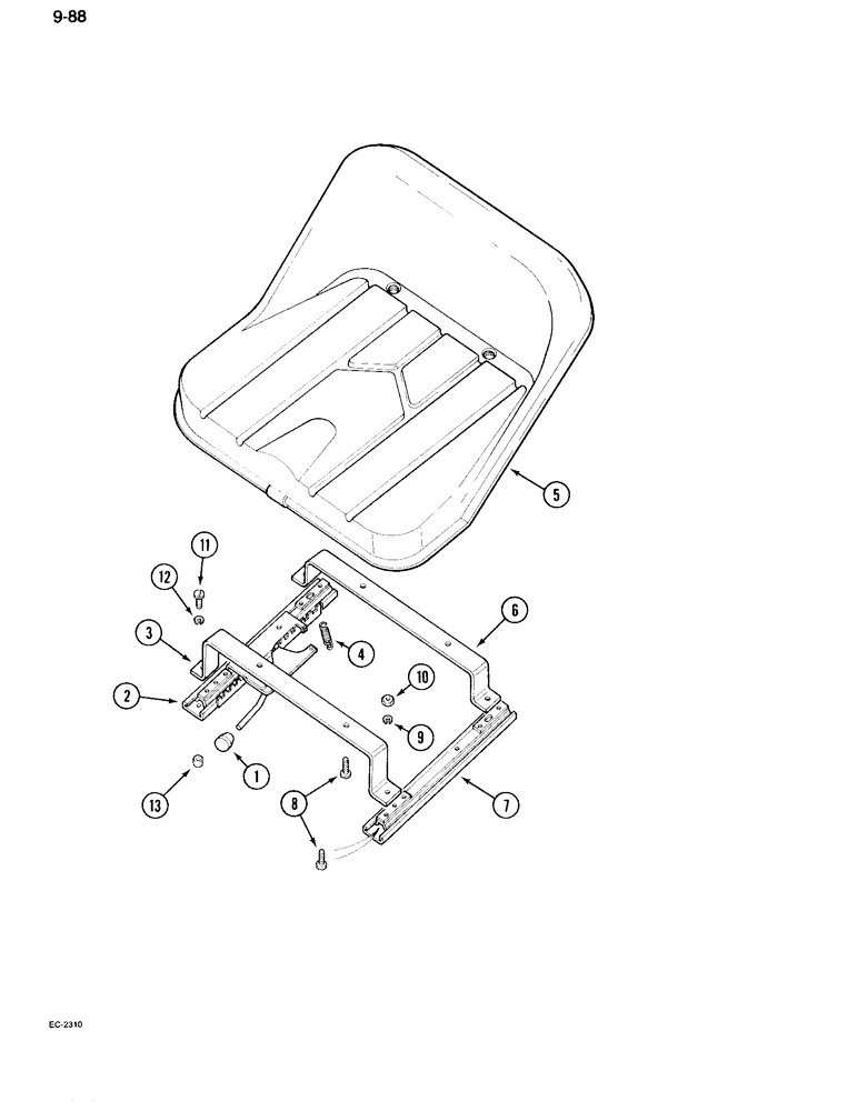 Схема запчастей Case IH 995 - (9-088) - STATIC SEAT, LOW PROFILE TRACTOR (09) - CHASSIS/ATTACHMENTS