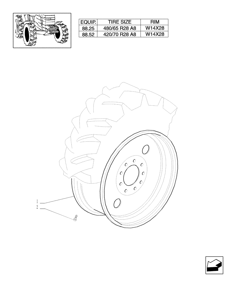 Схема запчастей Case IH MXM120 - (82.00[14]) - 4WD DRIVING WHEELS (11) - WHEELS/TRACKS