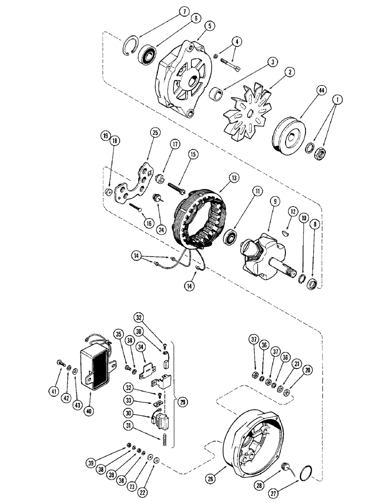 Схема запчастей Case IH M570AT - (038) - ALTERNATOR, (159) SPARK IGNITION ENGINE (04) - ELECTRICAL SYSTEMS