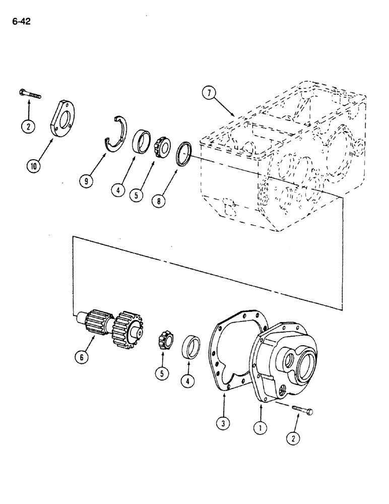 Схема запчастей Case IH 1620 - (6-042) - TRANSMISSION PINION DRIVE SHAFT (03) - POWER TRAIN