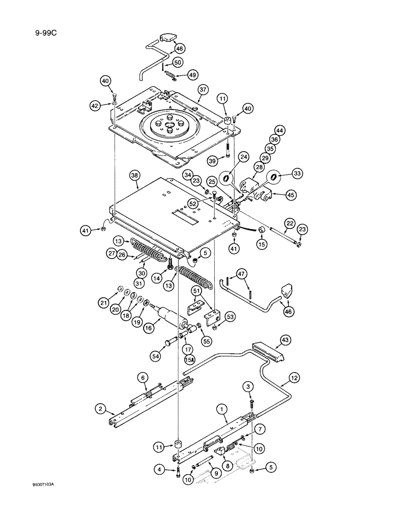 Схема запчастей Case IH 7150 - (9-099C) - DELUXE AIR SUSPENSION SEAT, SWIVEL PLATE AND SLIDES (09) - CHASSIS/ATTACHMENTS
