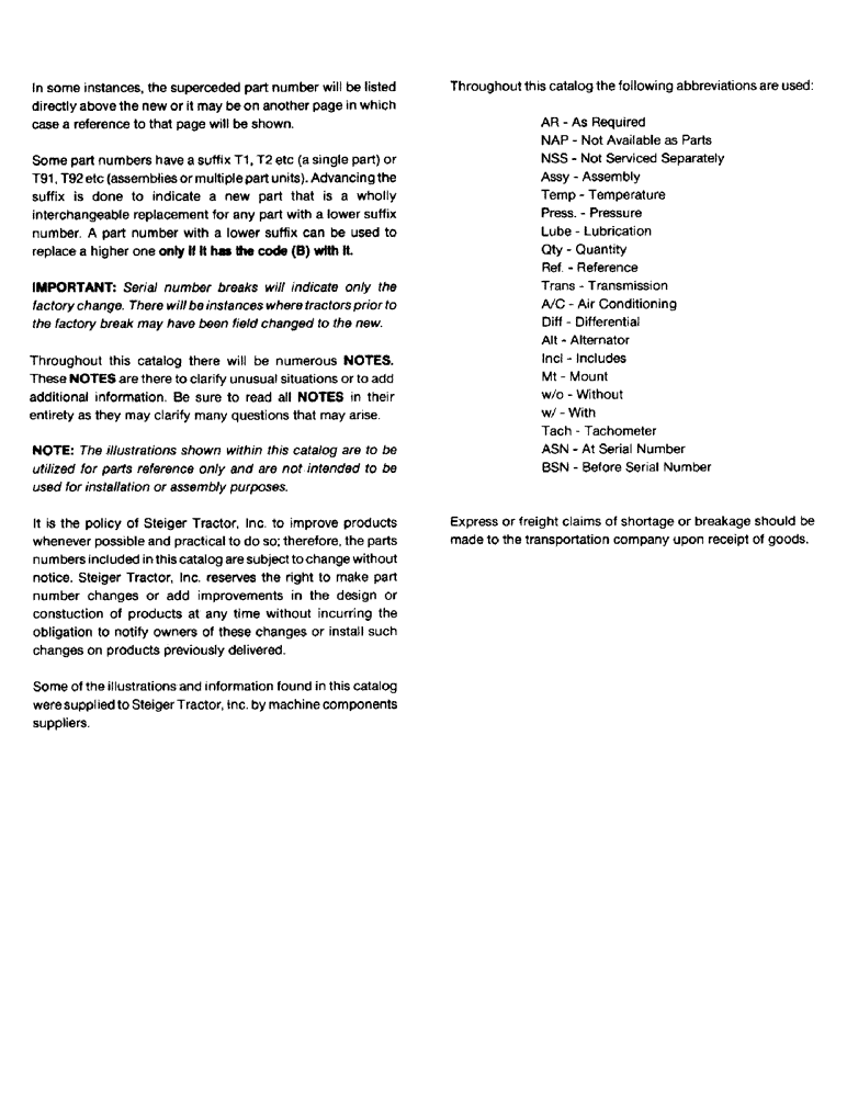 Схема запчастей Case IH KS-360 - (00-02) - FOREWORD (00) - GENERAL