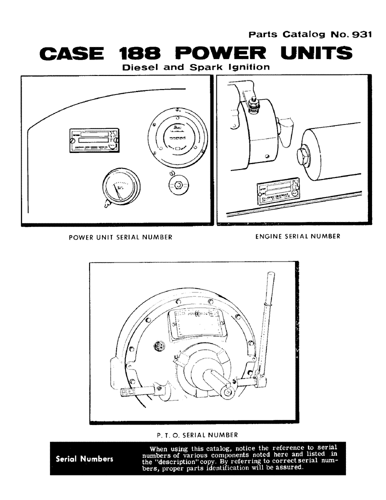 Схема запчастей Case IH 188 - (01A) - CASE 188 POWER UNITS, DIESEL AND SPARK IGNITION 
