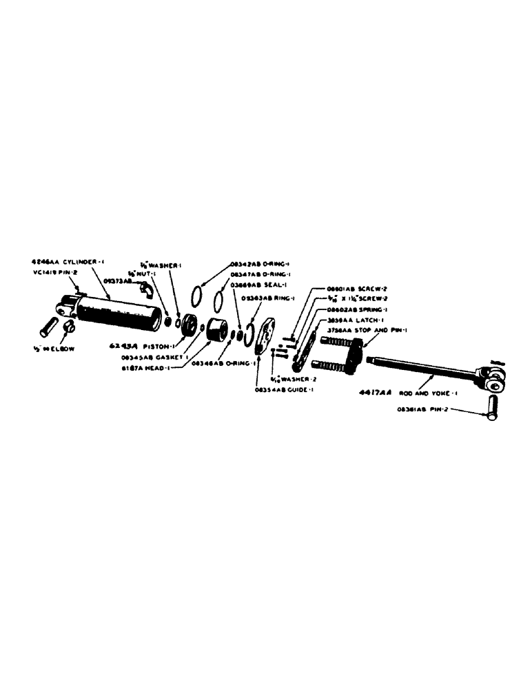 Схема запчастей Case IH 800 - (196) - B3785AA PORTABLE CYLINDER, 3-1/4" X 8" (08) - HYDRAULICS