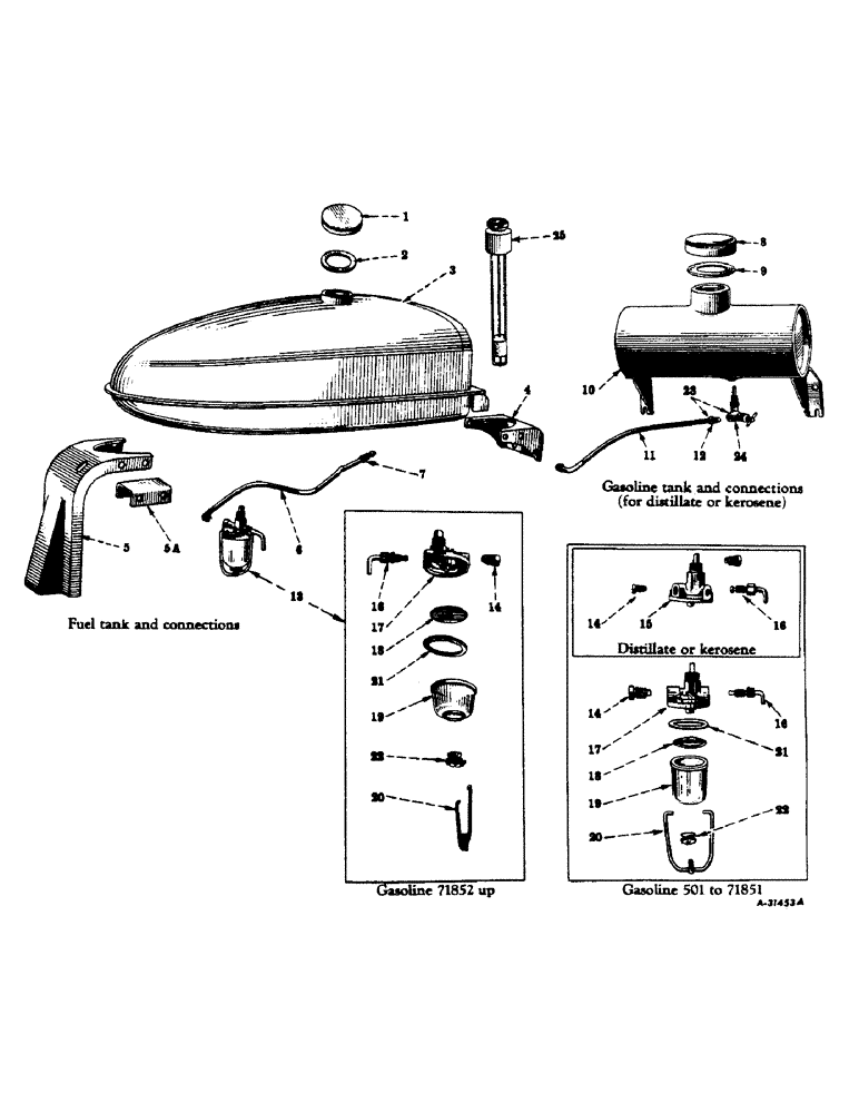 Схема запчастей Case IH FARMALL C - (102) - CHASSIS, FUEL AND GASOLINE TANKS, SUPPORTS AND PIPING (12) - CHASSIS