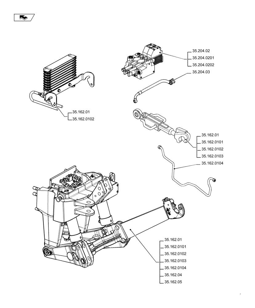Схема запчастей Case IH PUMA 170 - (35.000.00[02]) - PICTORIAL INDEX - HYDRAULIC SYSTEMS (35) - HYDRAULIC SYSTEMS