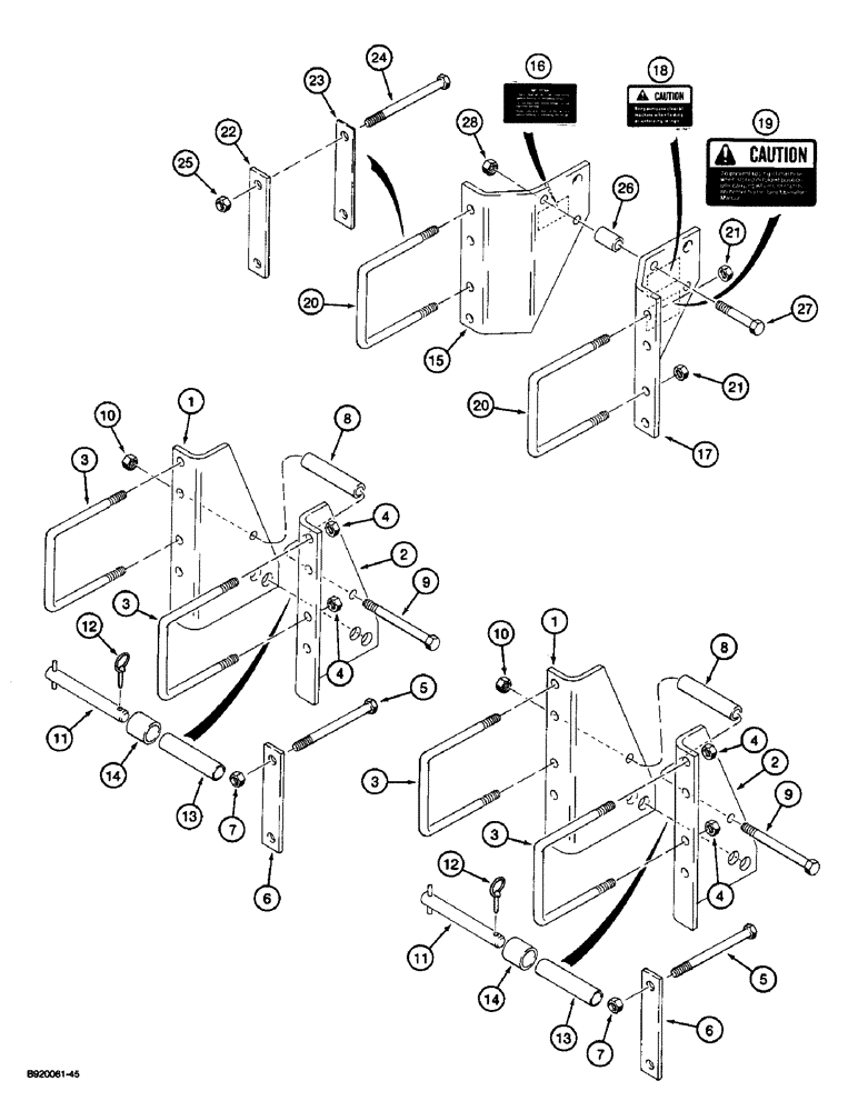 Схема запчастей Case IH 181 - (9-18) - HITCH PARTS, RIGID FRAME, 20-1/2, 27-1/2 AND 30-1/2 FOOT HOE, P.I.N. JAG 0211512 AND AFTER (09) - CHASSIS/ATTACHMENTS