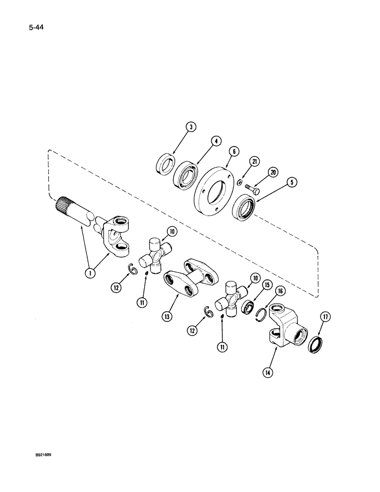 Схема запчастей Case IH 7140 - (5-044) - FRONT AXLE SHAFT, MFD TRACTOR (05) - STEERING