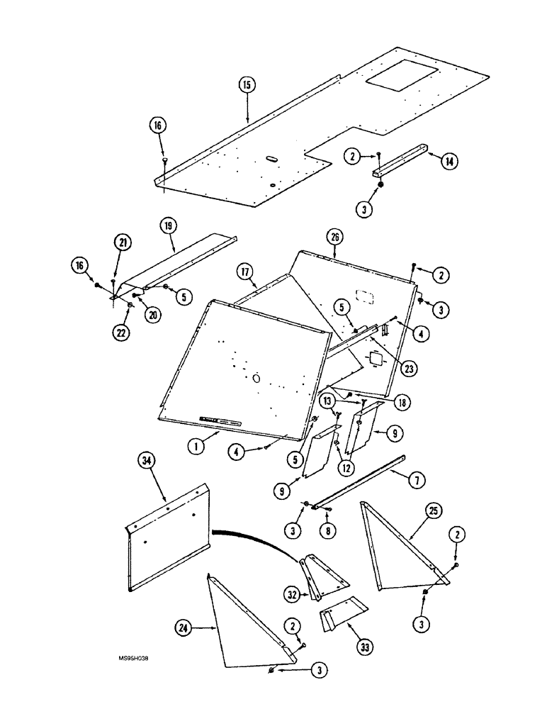 Схема запчастей Case IH 1644 - (9H-08) - SEPARATOR SIDES (12) - CHASSIS