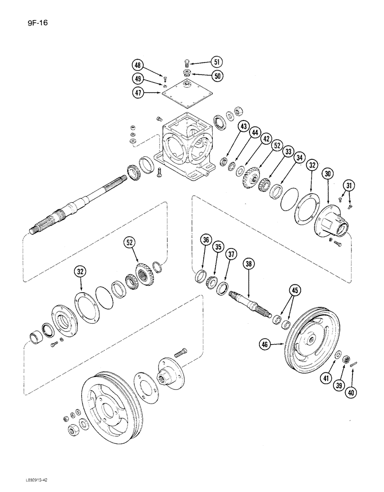 Схема запчастей Case IH 1680 - (9F-16) - STRAW CHOPPER GEAR HOUSING (CONTD) (19) - STRAW SPREADER & CHOPPER