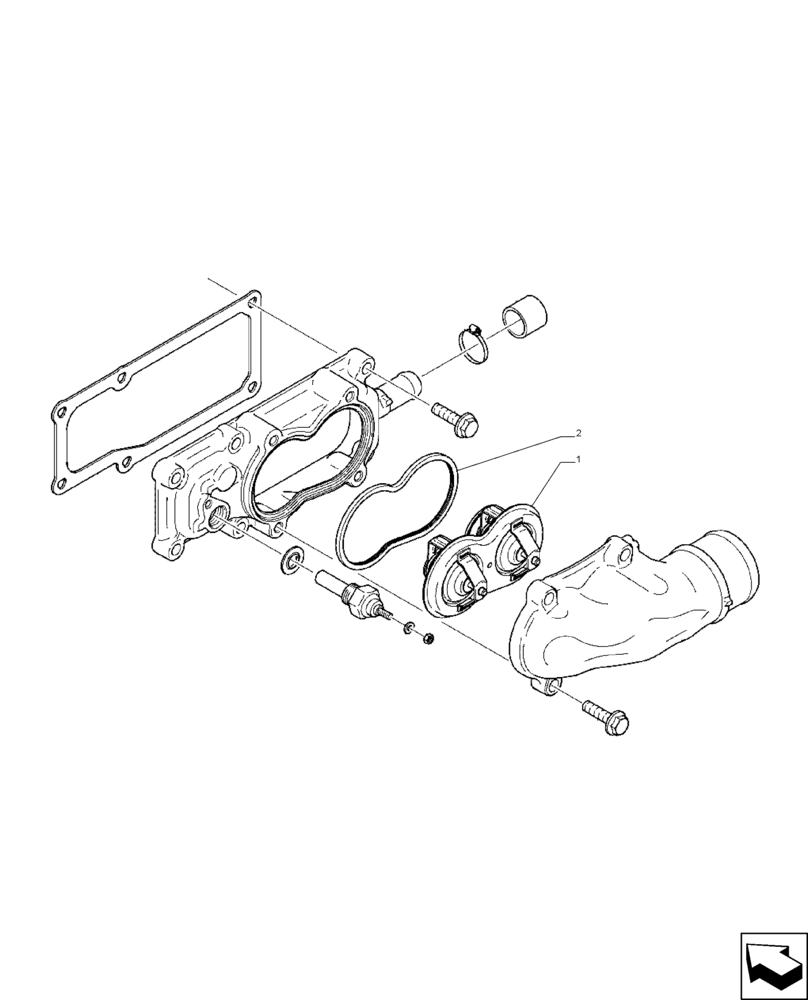 Схема запчастей Case IH A8800 - (10.400.BC[02]) - THERMOSTAT VALVE (SCANIA DC9) (10) - ENGINE