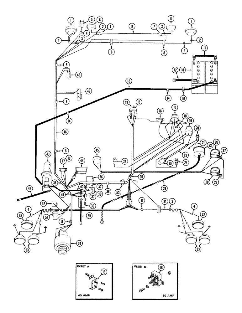 Схема запчастей Case IH 1470 - (038) - ELECTRICAL WIRING, (504B) DIESEL ENGINE (04) - ELECTRICAL SYSTEMS