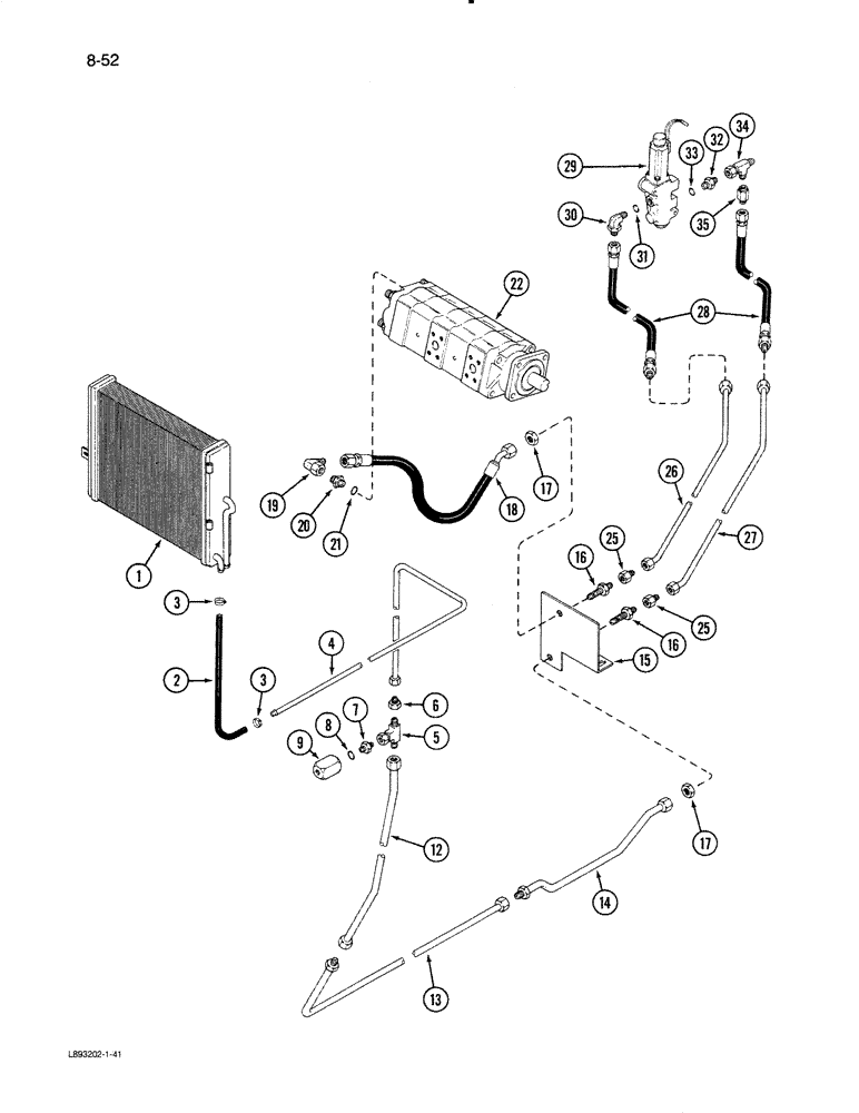 Схема запчастей Case IH 1670 - (8-52) - HEADER AND REEL DRIVE, OIL COOLER TO PUMP SYSTEM (07) - HYDRAULICS