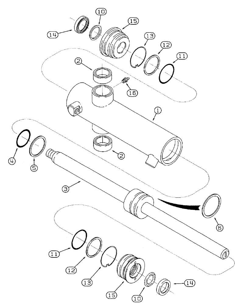 Схема запчастей Case IH 8920 - (5-016) - STEERING CYLINDER, TWO WHEEL DRIVE TRACTOR (05) - STEERING