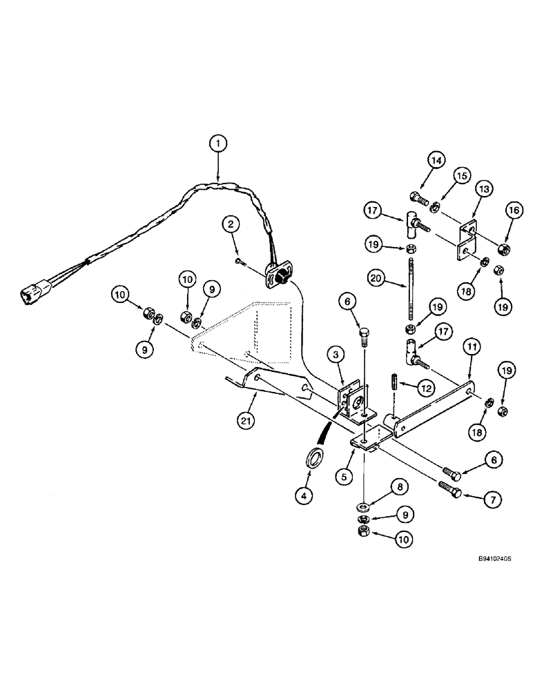 Схема запчастей Case IH 2144 - (4-44) - FIELD TRACKER, SENSOR POTENTIOMETER MOUNTING (06) - ELECTRICAL