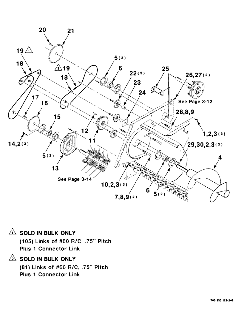 Схема запчастей Case IH 8575 - (3-10) - PICKUP DRIVE AND AUGER ASSEMBLY, RIGHT Pickup