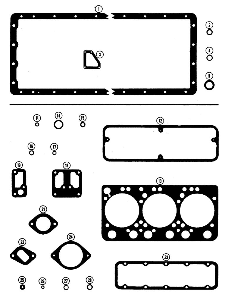 Схема запчастей Case IH 4890 - (2-52) - GASKET KIT, 674 CUBIC INCH DIESEL ENGINE, FOR COMPLETE ENGINE OVERHAUL (02) - ENGINE