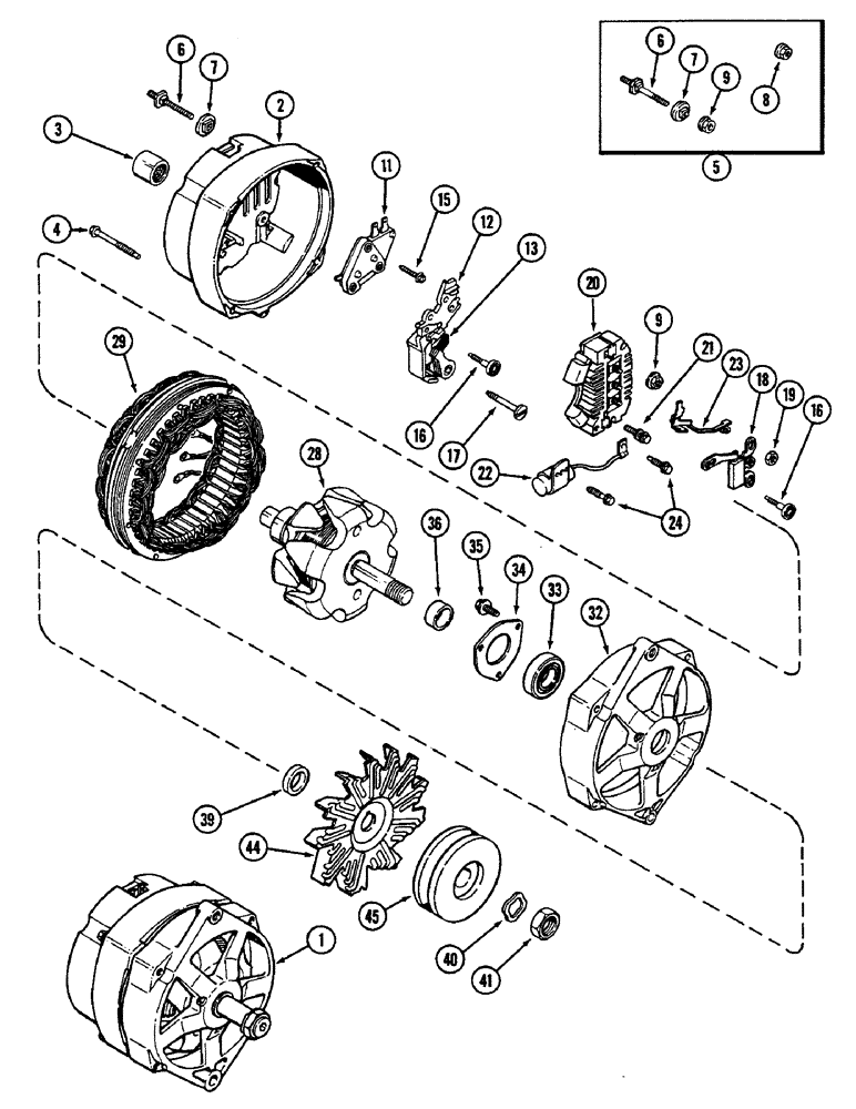 Схема запчастей Case IH 2290 - (4-152) - A167155 ALTERNATOR (04) - ELECTRICAL SYSTEMS