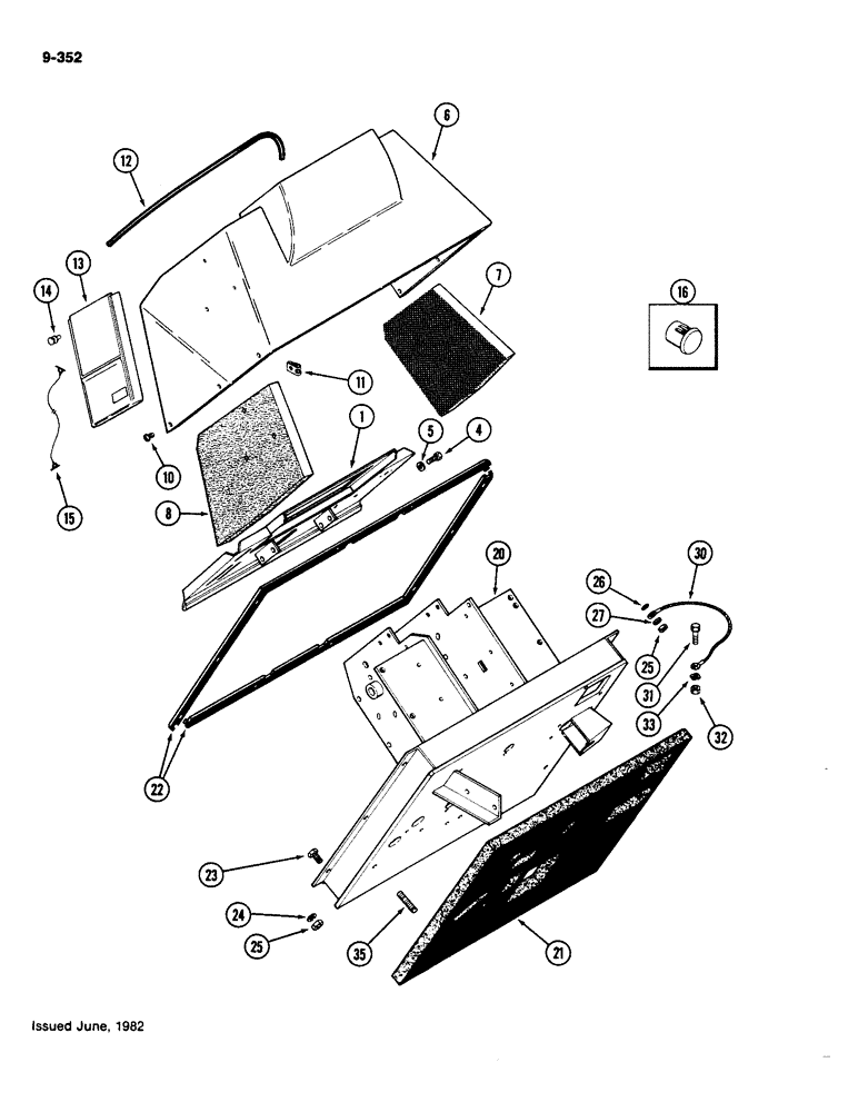 Схема запчастей Case IH 4490 - (9-352) - INSTRUMENT PANEL AND COWL (09) - CHASSIS/ATTACHMENTS