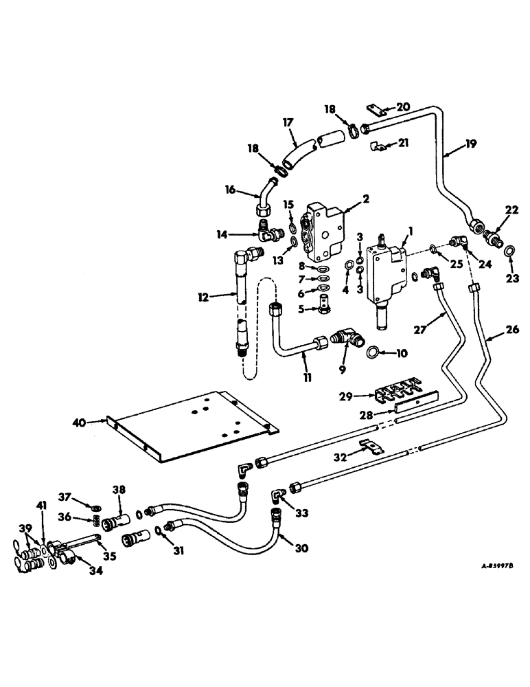 Схема запчастей Case IH 4156 - (F-08) - HYDRAULIC SYSTEM, HYDRAULIC CONTROL VALVE, TUBES AND SELF-SEALING COUPLINGS (07) - HYDRAULIC SYSTEM