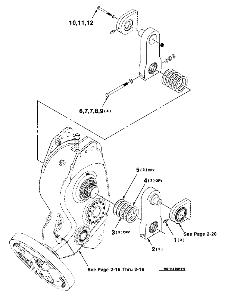 Схема запчастей Case IH 8590 - (2-14) - GEARBOX AND CRANK ARM ASSEMBLY Driveline