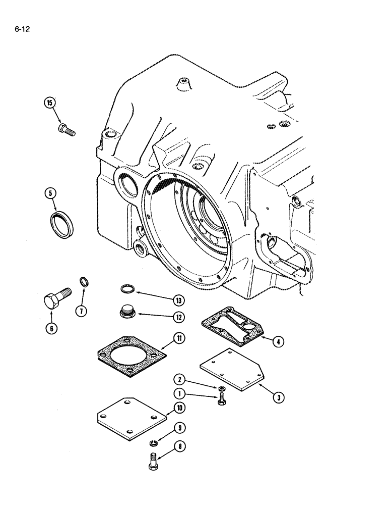 Схема запчастей Case IH 3594 - (6-012) - TRANSMISSION COVERS, WITHOUT HITCH (06) - POWER TRAIN