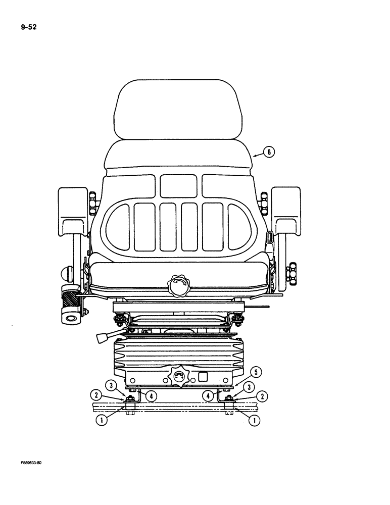 Схема запчастей Case IH 9180 - (9-052) - SEAT MOUNTING AIR SUSPENSION CAB (09) - CHASSIS/ATTACHMENTS