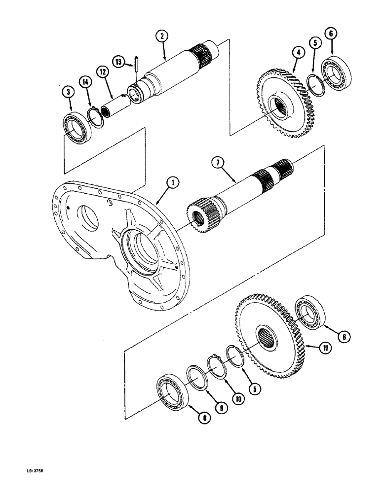 Схема запчастей Case IH 9280 - (6-044) - SYNCHROMESH TRANSMISSION ASSEMBLY PUMP DRIVE ASSEMBLY (06) - POWER TRAIN