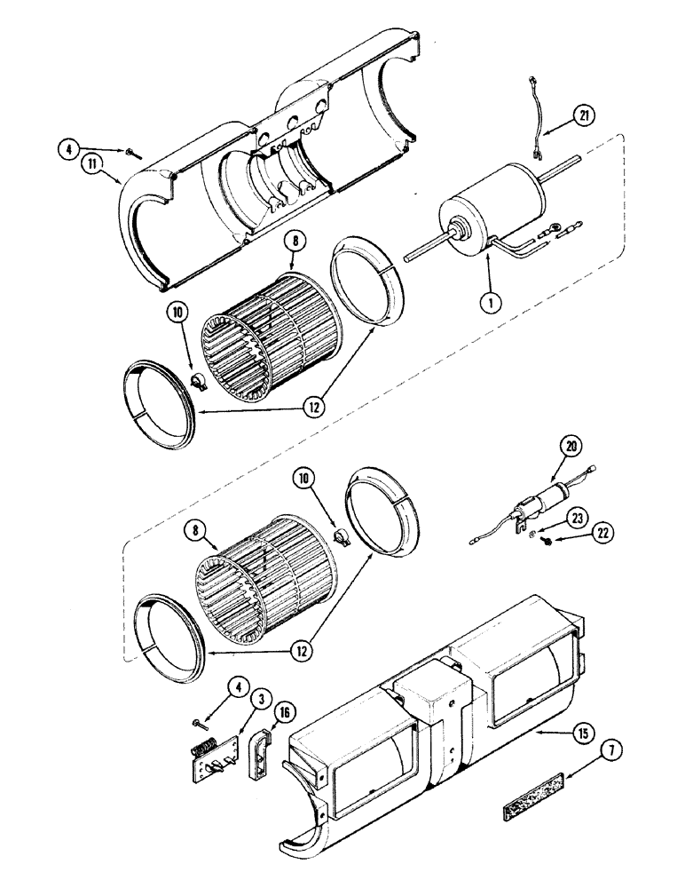 Схема запчастей Case IH 2594 - (9-124) - CAB, BLOWER ASSEMBLY (09) - CHASSIS/ATTACHMENTS