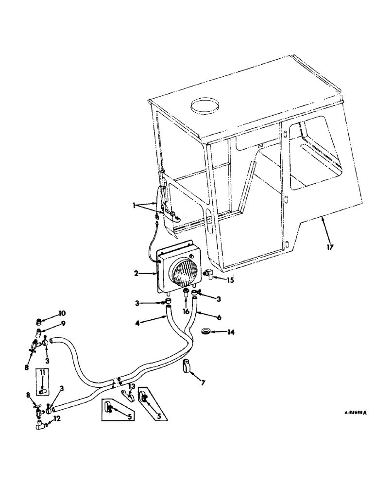 Схема запчастей Case IH 4156 - (N-11) - PARTS ACCESSORIES AND ATTACHMENTS, TRACTOR CAB HEATER AND CONNECTIONS Accessories & Attachments