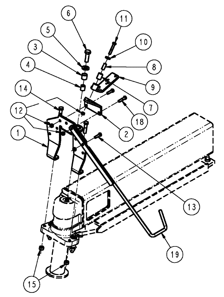 Схема запчастей Case IH 3210 - (04-017) - HOSE PIVOT GROUP, RR Suspension & Frame