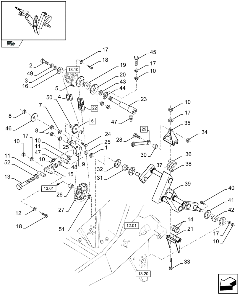 Схема запчастей Case IH LBX432S - (13.09[01]) - PACKER AND DRIVE (13) - FEEDER