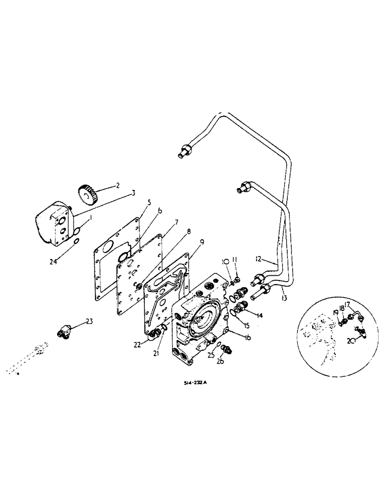 Схема запчастей Case IH 454 - (10-02) - HYDRAULIC POWER SUPPLY AND MULTI CONTROL VALVE, 454/008693 UP (07) - HYDRAULICS