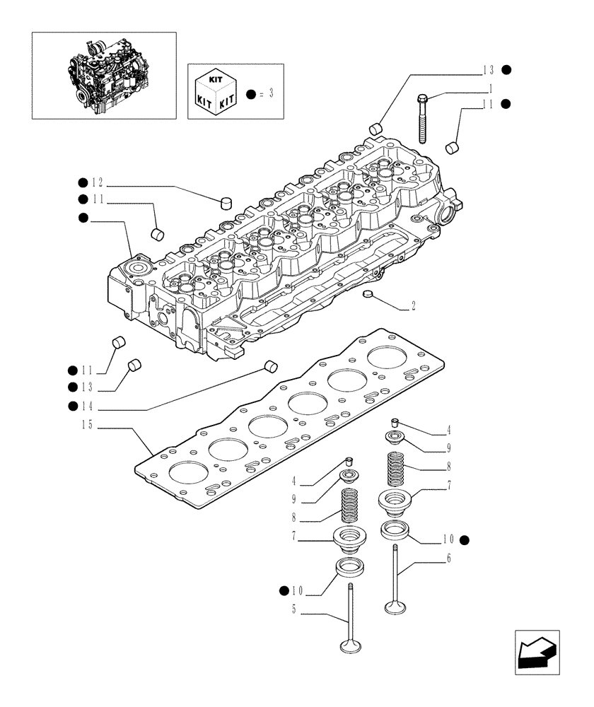 Схема запчастей Case IH PUMA 165 - (0.06.0) - CYLINDER HEAD (01) - ENGINE