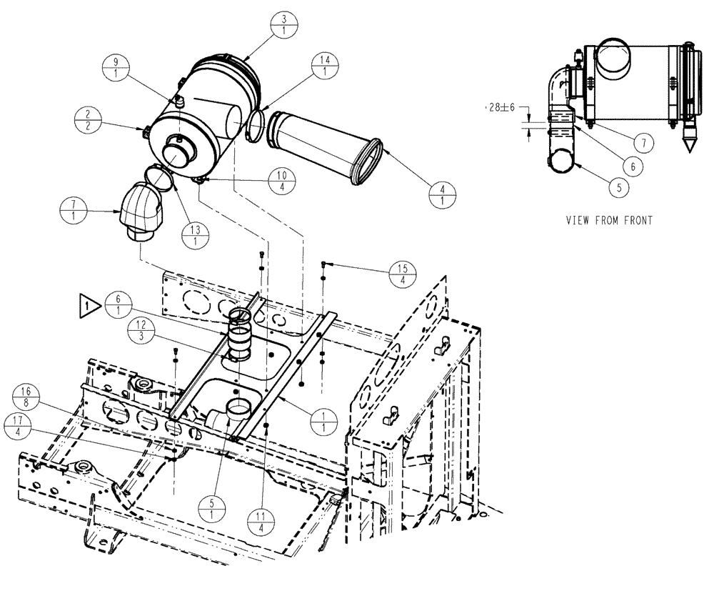 Схема запчастей Case IH SPX3320 - (03-052) - AIR INTAKE SYSTEM (01) - ENGINE