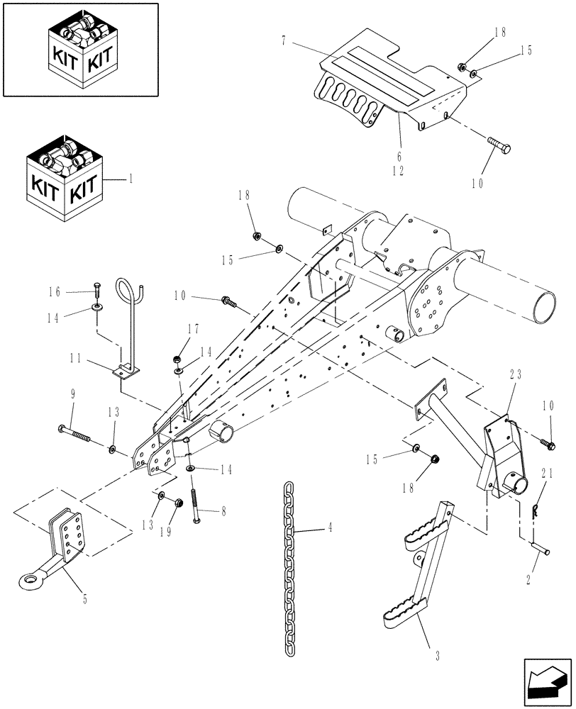 Схема запчастей Case IH RB454 - (18.02) - DIA KIT, HIGH HITCH (18) - ACCESSORIES