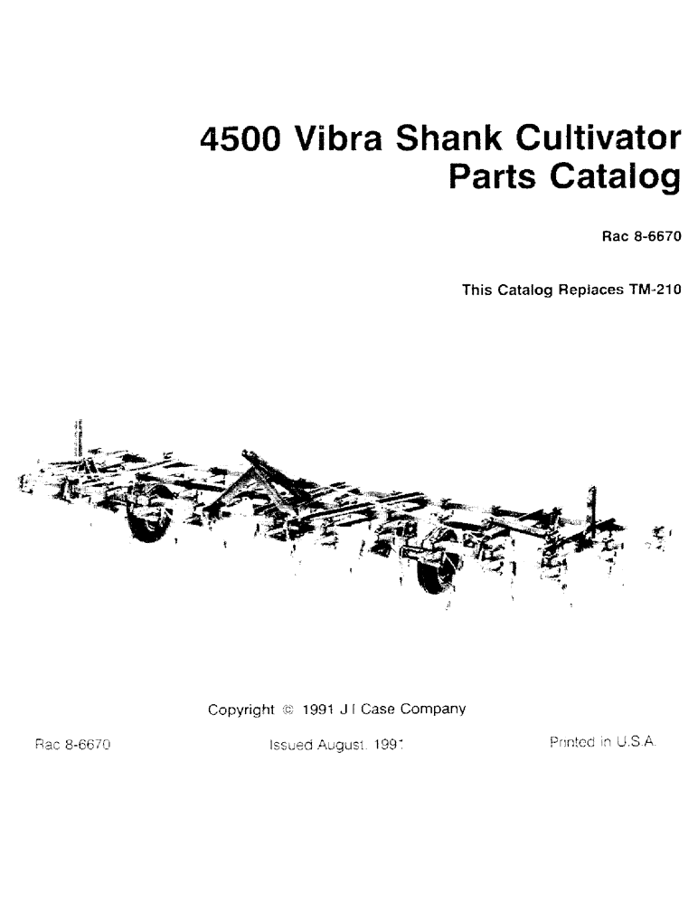 Схема запчастей Case IH 4500 - (1-001) - 4500 VIBRA SHANK CULTIVATOR (00) - PICTORIAL INDEX