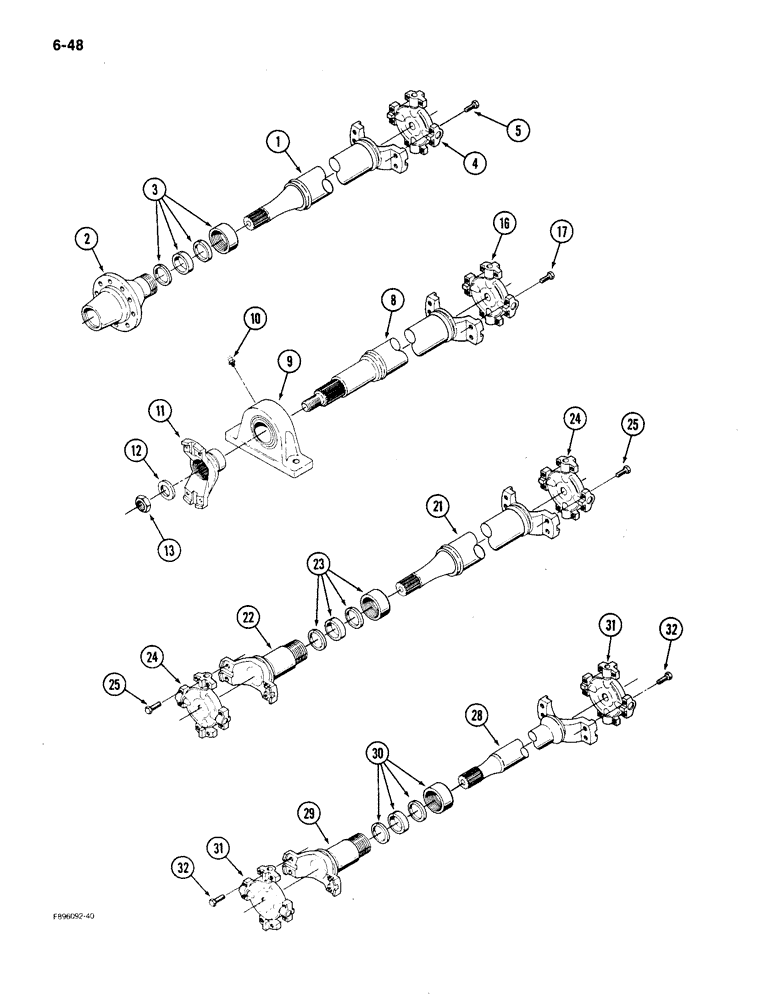 Схема запчастей Case IH 9150 - (6-048) - DRIVE SHAFT ASSEMBLIES (06) - POWER TRAIN