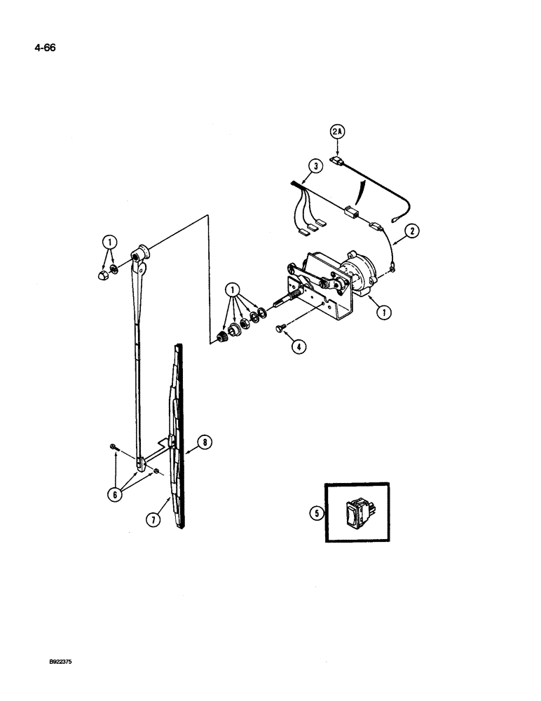 Схема запчастей Case IH 9240 - (4-066) - REAR WINDOW WIPER, IF EQUIPPED (04) - ELECTRICAL SYSTEMS