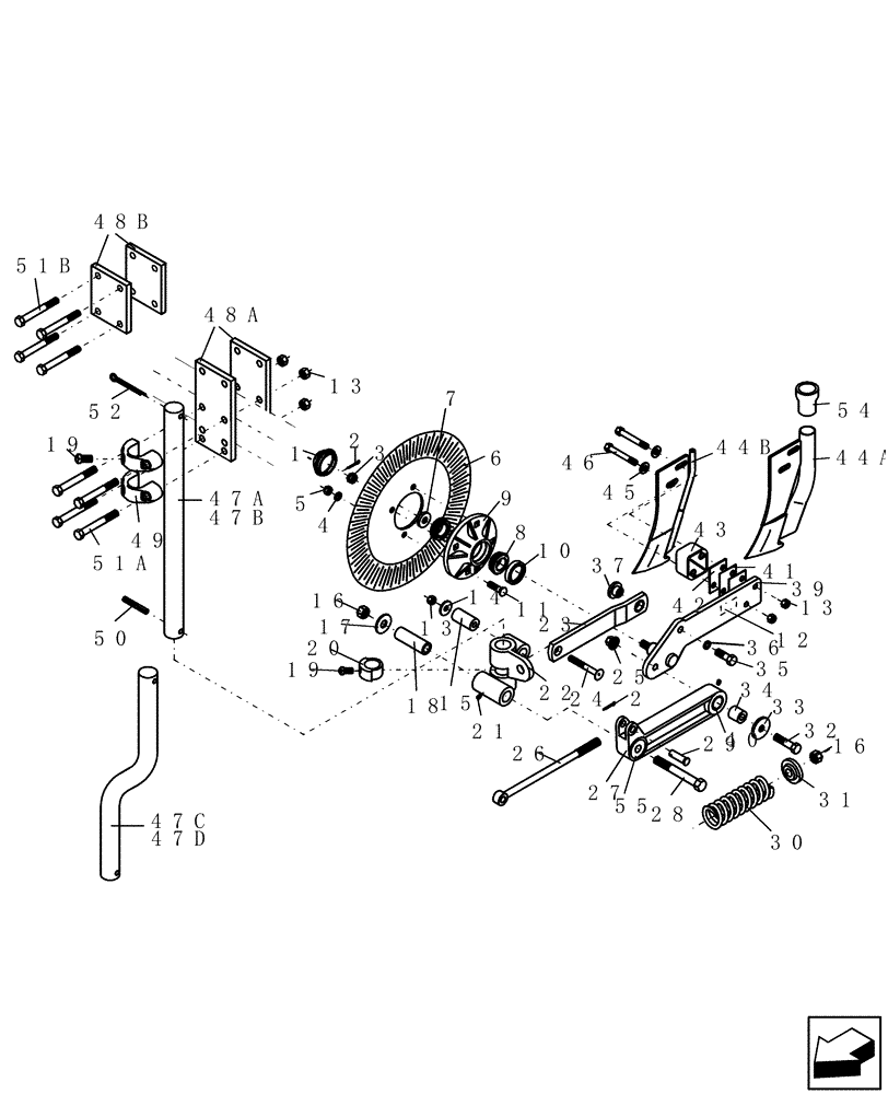 Схема запчастей Case IH 1200 - (L.50.F[05]) - NO-TIL COULTER, WITH LINKAGE & CUSHION SPRING, LIQUID & DRY FERTILIZER, 6R & 8R (FROM 02/2004) L - Field Processing