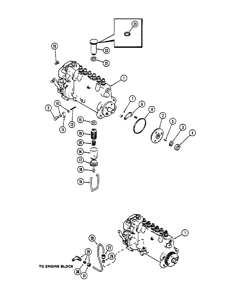 Схема запчастей Case IH 2670 - (074) - FUEL INJECTION PUMP, WITH LUBE TUBE ON INSIDE OF PUMP, 504BDT INTERCOOLED DIESEL ENGINE (03) - FUEL SYSTEM