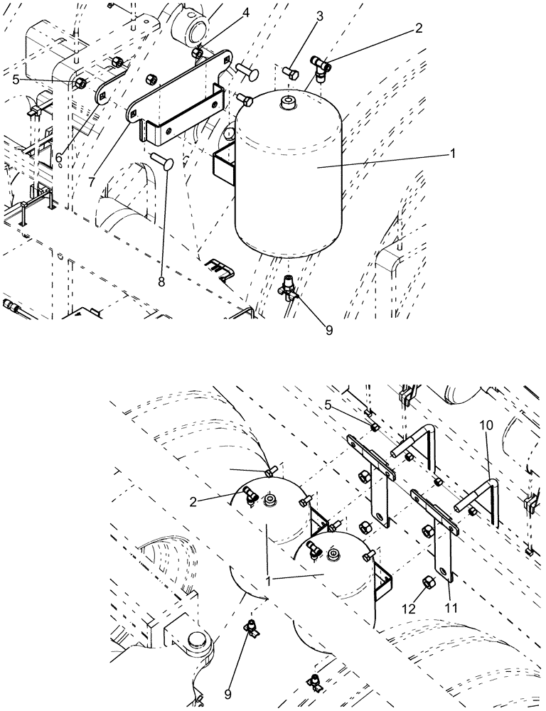 Схема запчастей Case IH 1240 - (75.200.44) - ACCUROW AIR TANK (75) - SOIL PREPARATION