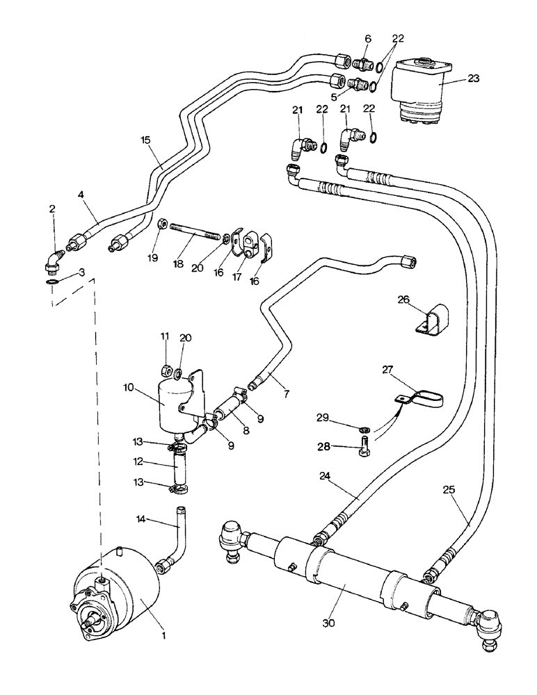 Схема запчастей Case IH 1290 - (H-04) - HYDROSTATIC POWER STEERING, MFD DAVID BROWN FRONT AXLE (13) - STEERING SYSTEM