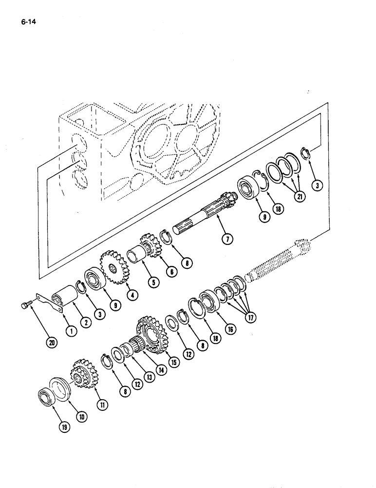 Схема запчастей Case IH 245 - (6-14) - RANGE GEARS, CONSTANT MESH TRANSMISSION (06) - POWER TRAIN