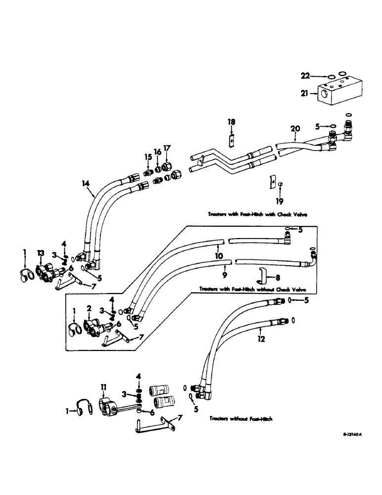 Схема запчастей Case IH 460 - (174) - HYDRAULIC SYSTEM, REMOTE CONTROL ADAPTER, FARMALL 460 SERIES (07) - HYDRAULIC SYSTEM