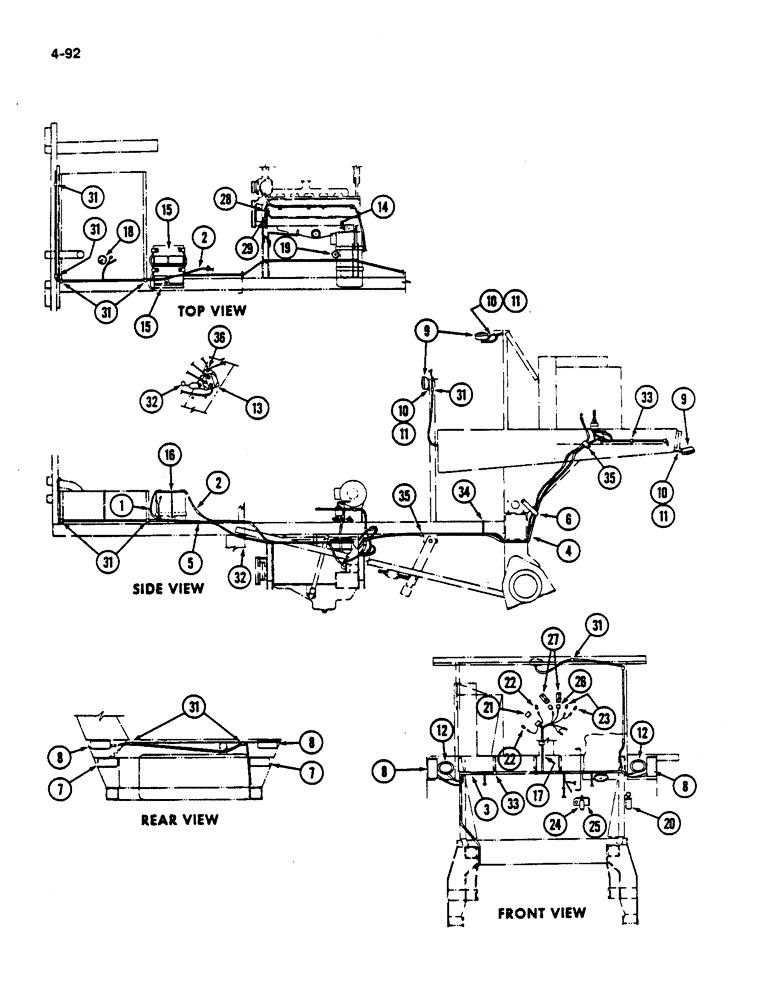 Схема запчастей Case IH 782 - (4-092) - CHASSIS WIRING, LOW DRUM P.I.N. 682 AND AFTER, HIGH DRUM P.I.N. 2125 AND AFTER (06) - ELECTRICAL SYSTEMS