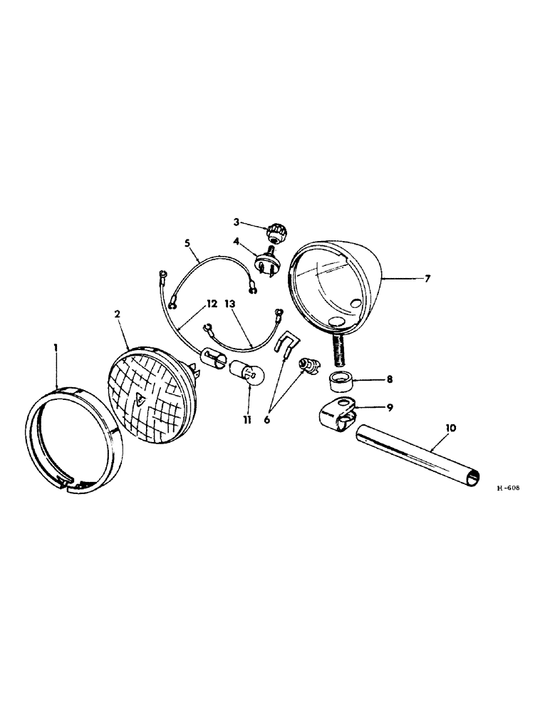 Схема запчастей Case IH 201 - (E-010) - ELECTRICAL SYSTEM, WORK AND TAIL LIGHT AND MOUNTING PARTS (55) - ELECTRICAL SYSTEMS