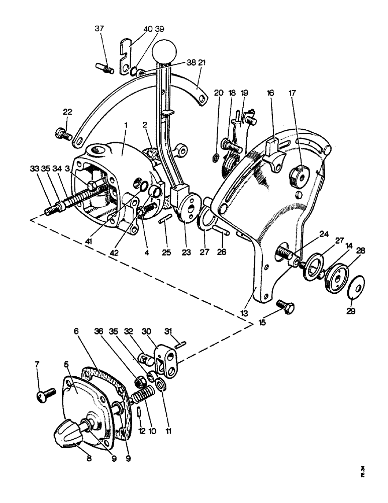 Схема запчастей Case IH 990 - (E10) - SELECTAMATIC HYDRAULIC SYSTEM, CONTROL LEVER AND QUADRANT - ALL MODELS (07) - HYDRAULIC SYSTEM