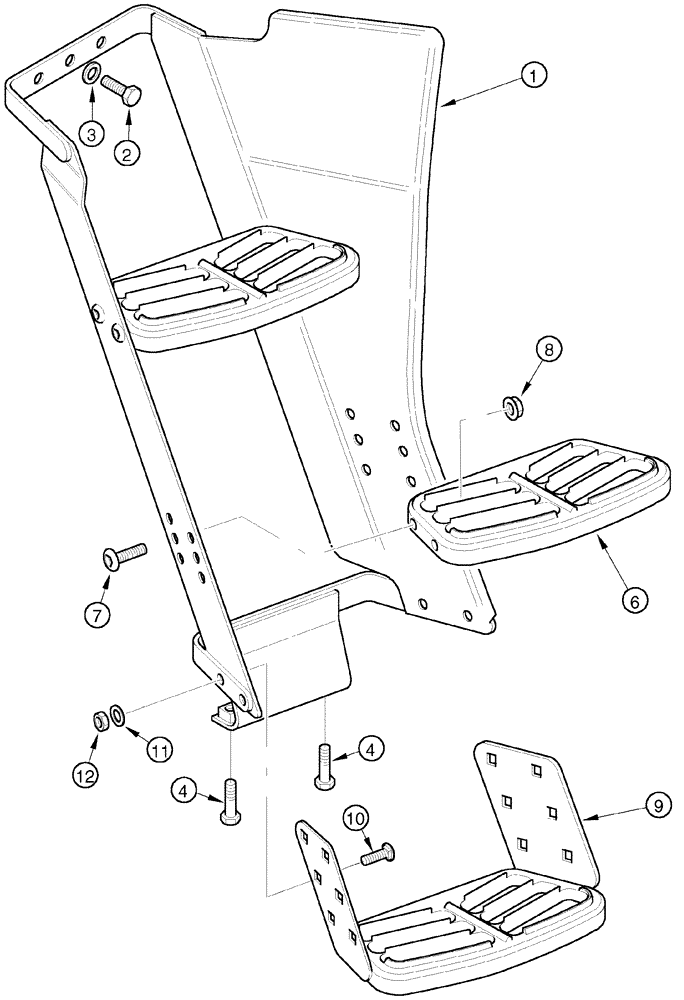 Схема запчастей Case IH MX100C - (09-39) - STEPS, LEFT (09) - CHASSIS