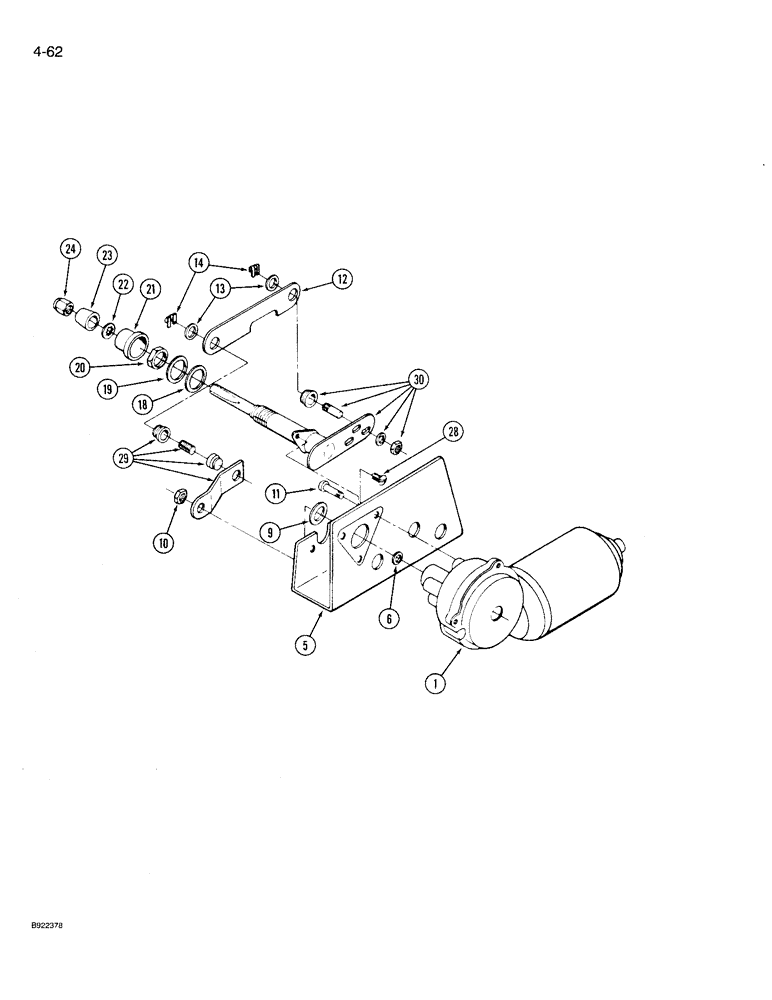 Схема запчастей Case IH 9210 - (4-062) - WIPER DRIVE, REAR WINDOW, PRIOR TO P.I.N. JCB0028400 (04) - ELECTRICAL SYSTEMS